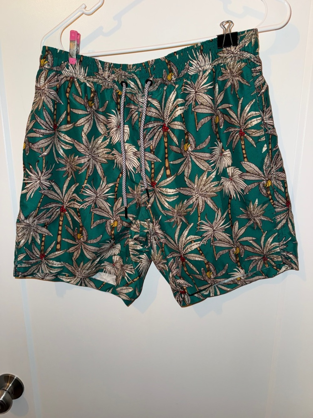 Men's Green Palm Tree Swim Trunks